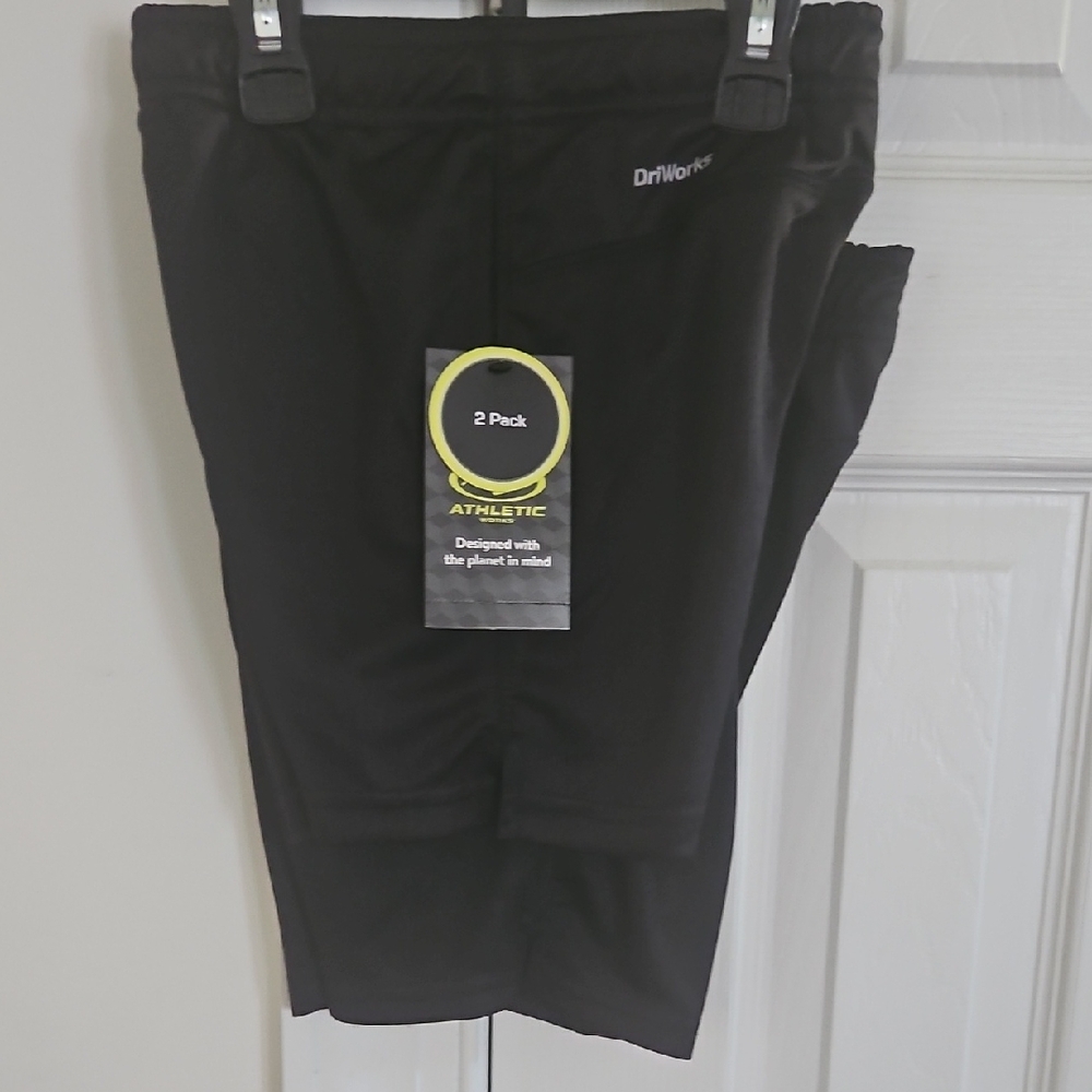 Kids Athletic Shorts - Black/2pack